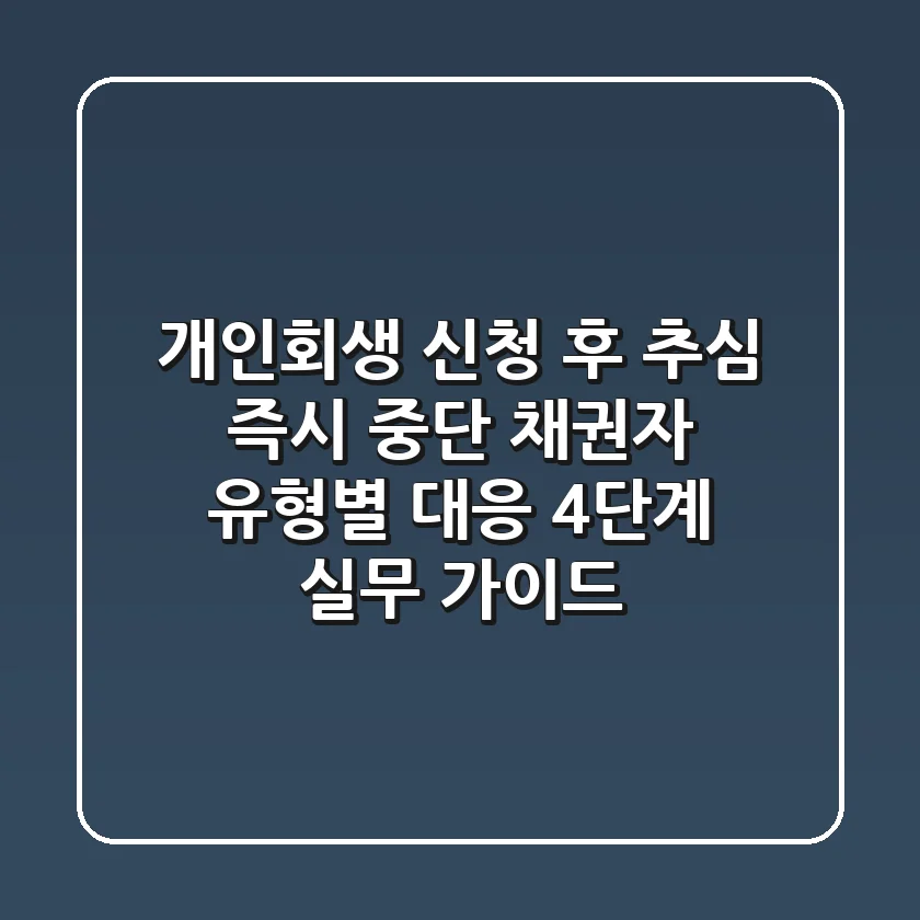 "개인회생 신청 후 추심 즉시 중단?", 채권자 유형별 대응 4단계 실무 가이드