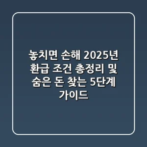 "놓치면 손해", 2025년 환급 조건 총정리 및 숨은 돈 찾는 5단계 가이드