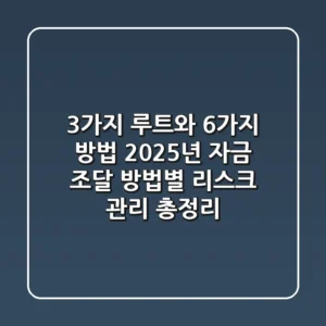 "3가지 루트와 6가지 방법", 2025년 자금 조달 방법별 리스크 관리 총정리