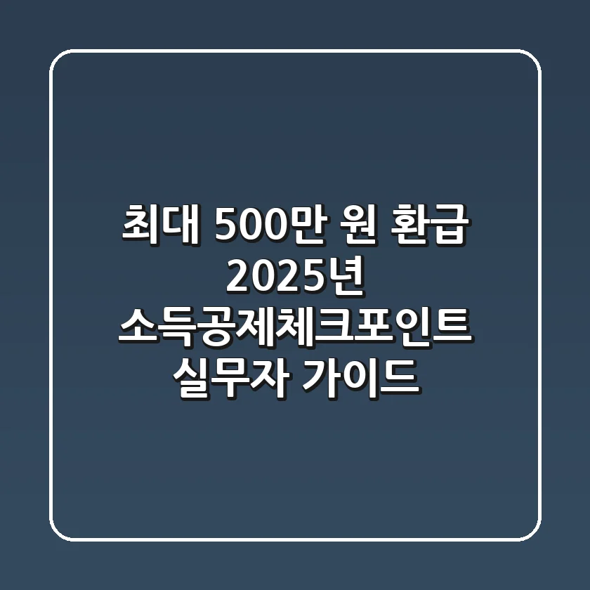 "최대 500만 원 환급?", 2025년 소득공제체크포인트 실무자 가이드